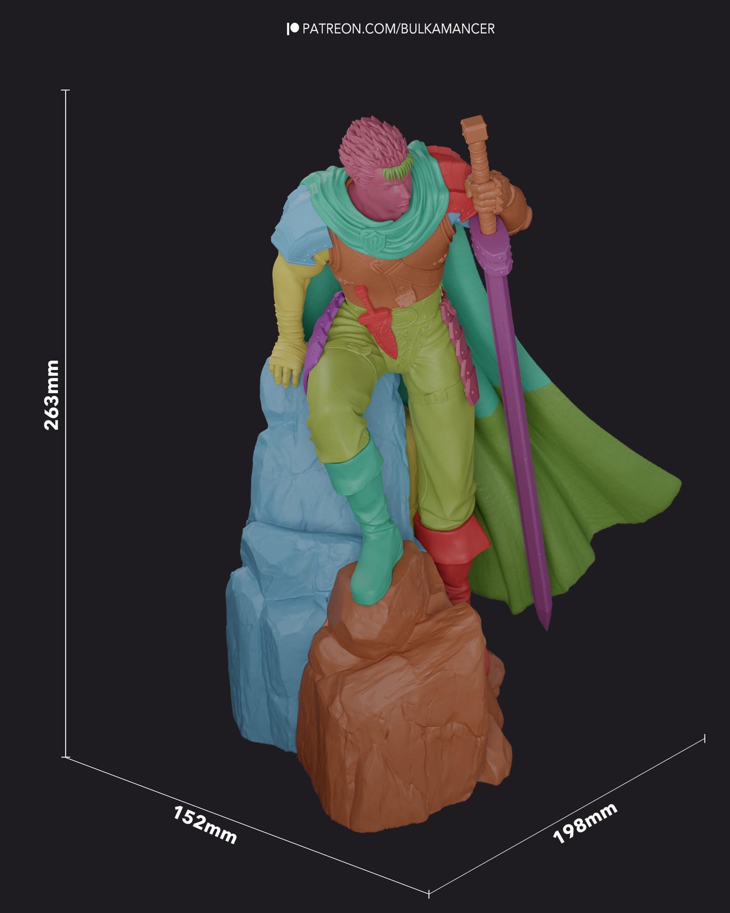 Dark Fantasy Swordsman Resin Statue and DIY Kit – Painted or Unpainted – 1/8 and 1/6 Scale – by Bulkamancers – Giant Sword – photo 13