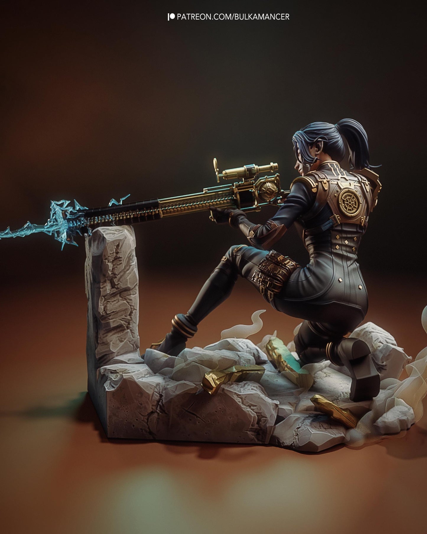 Steampunk Sharpshooter Resin Statue and DIY Kit - Painted or Unpainted - 1/8 and 1/6 Scale - by Bulkamancer - Blue Shot – photo 3
