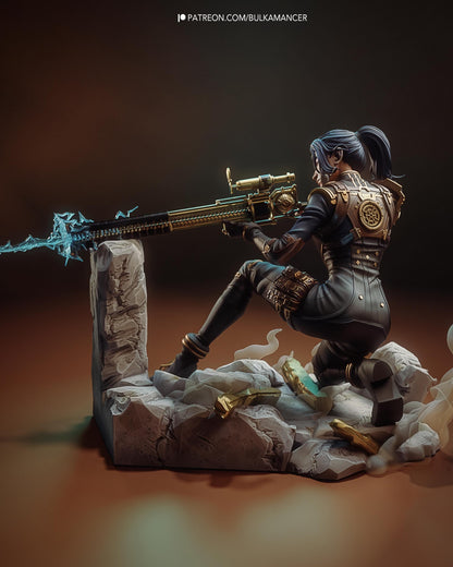 Steampunk Sharpshooter Resin Statue and DIY Kit - Painted or Unpainted - 1/8 and 1/6 Scale - by Bulkamancer - Blue Shot – photo 3
