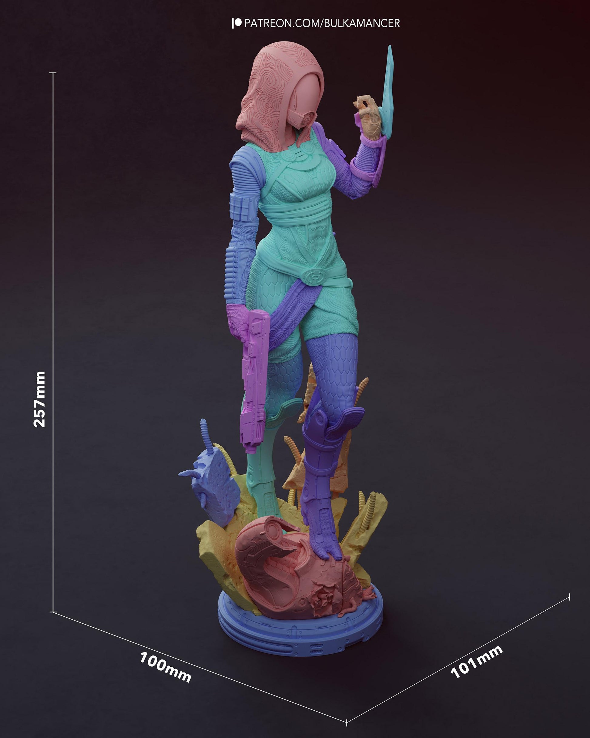 Sci Fi Space Engineer Resin Statue and DIY Kit – Painted or Unpainted – 1/8 and 1/6 Scale – Masked Alien Heroine – photo 13