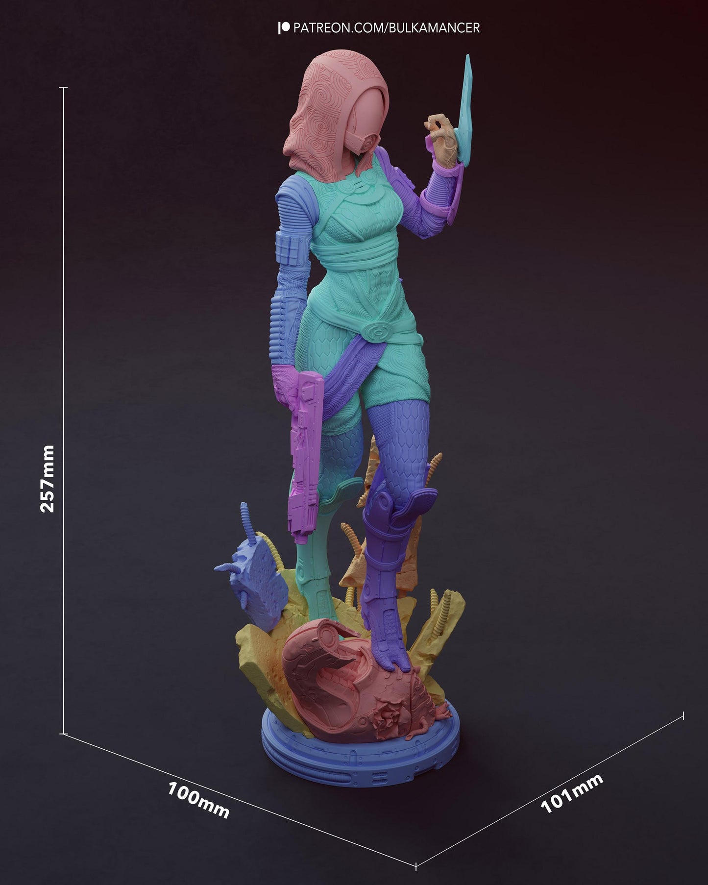 Unpainted Hooded Sci Fi Heroine Resin Model Kit – 1/8 and 1/6 Scale – by Bulkamancers – Clear Energy Blade – photo 4