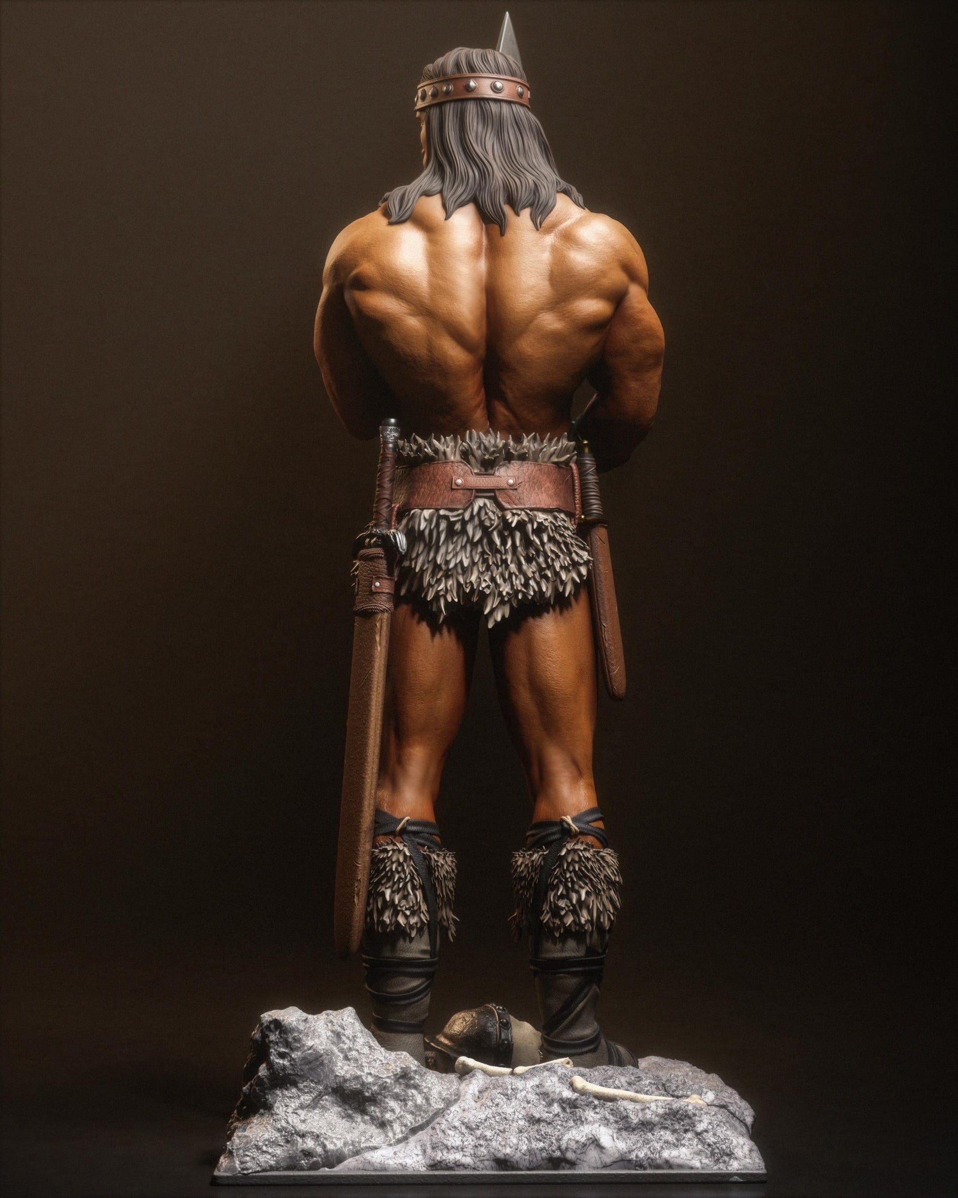 Barbarian Swordsman Resin Statue and DIY Kit – Painted or Unpainted – 1/8 and 1/6 Scale – by CA3D – Large Sword – photo 4