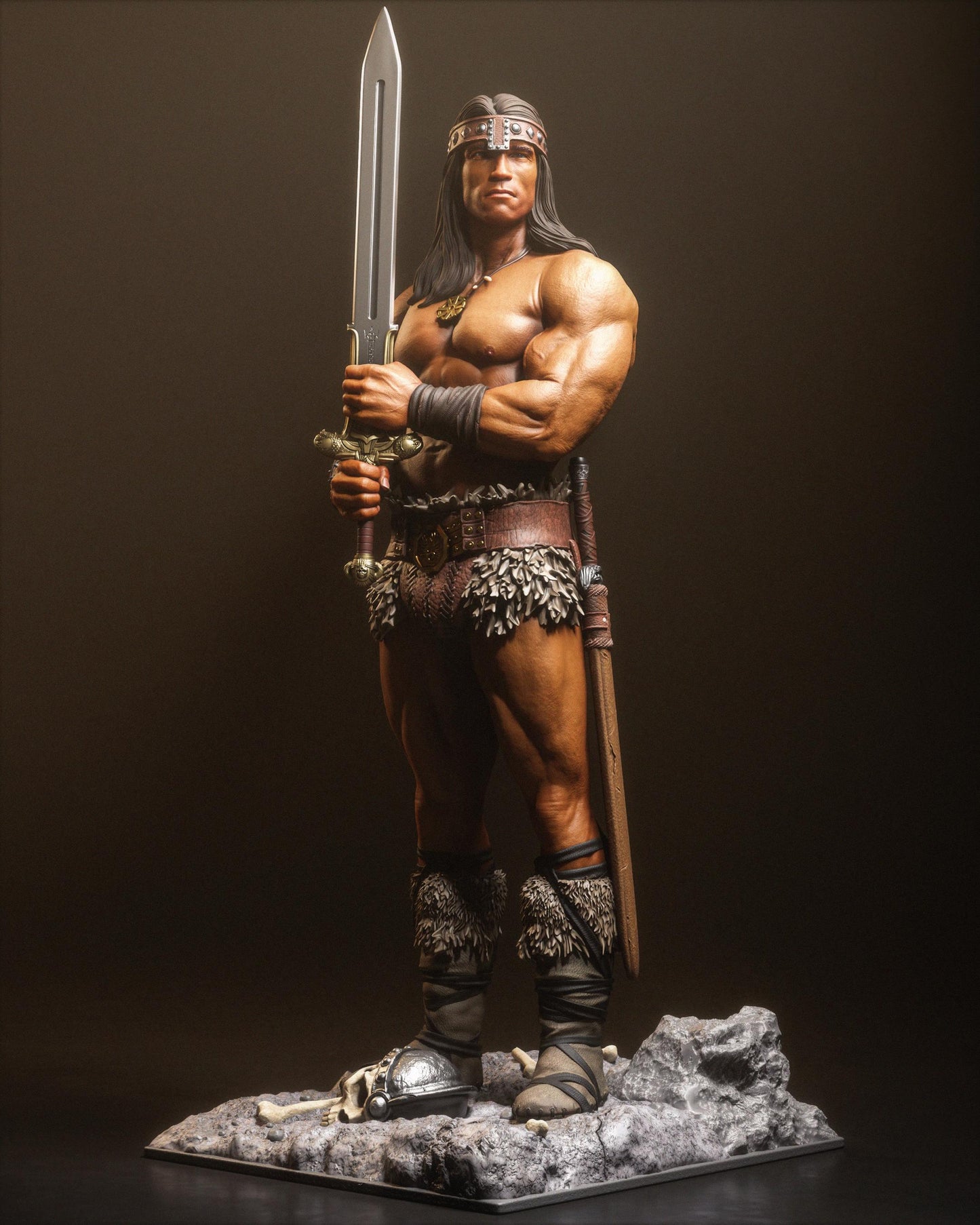 Barbarian Swordsman Resin Statue and DIY Kit – Painted or Unpainted – 1/8 and 1/6 Scale – by CA3D – Large Sword – photo 2
