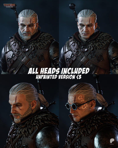 Dark Fantasy Beast Hunter Resin Statue and DIY Kit - Painted or Unpainted - 1/8 and 1/6 Scale - by Tanuki - White Hair Swordsman – photo 7