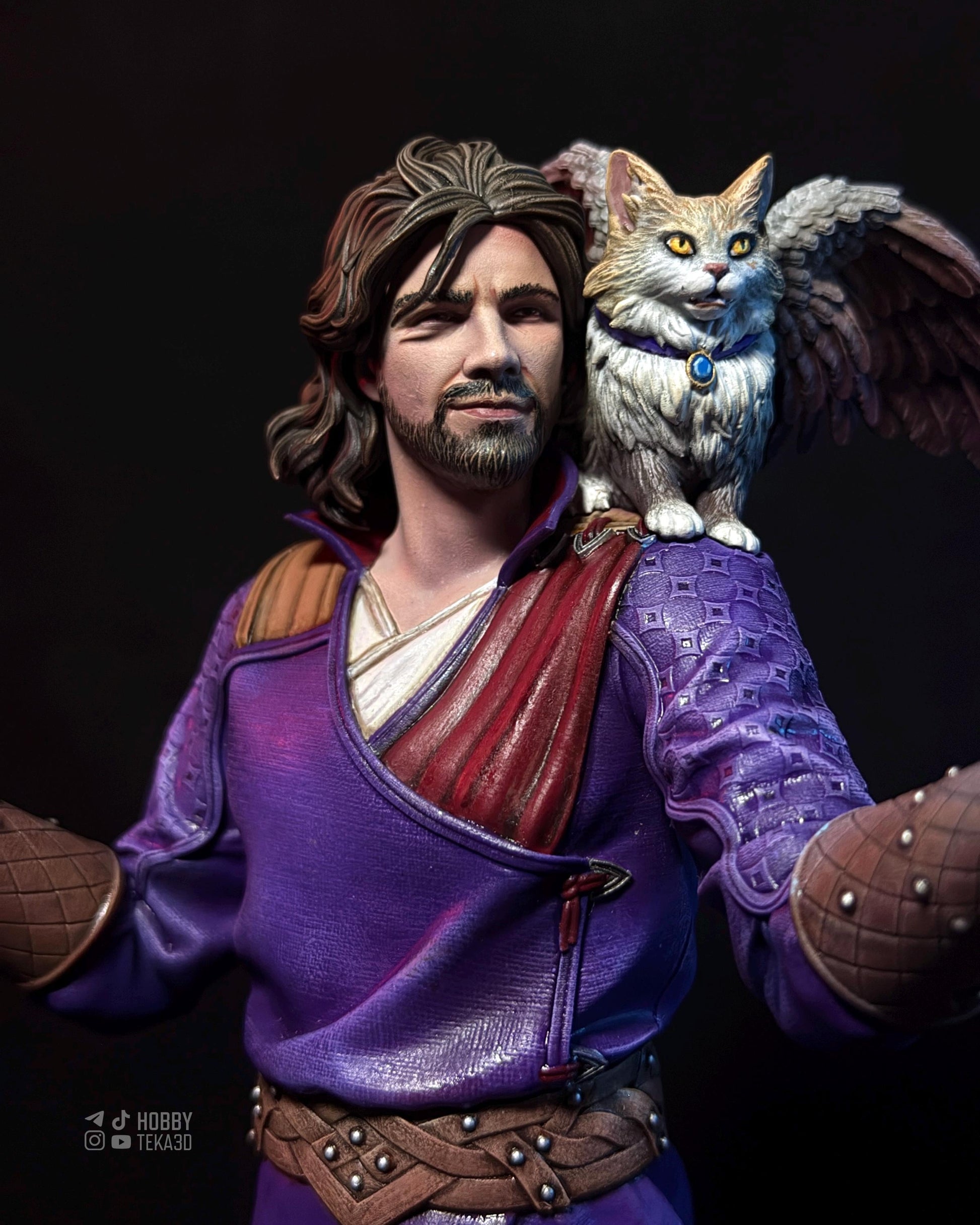 Fantasy Mage Resin Statue and Model Kit – Painted or Unpainted – 1/8 and 1/6 Scale – by Bulkamancers – Clear Magic Effect – photo 6
