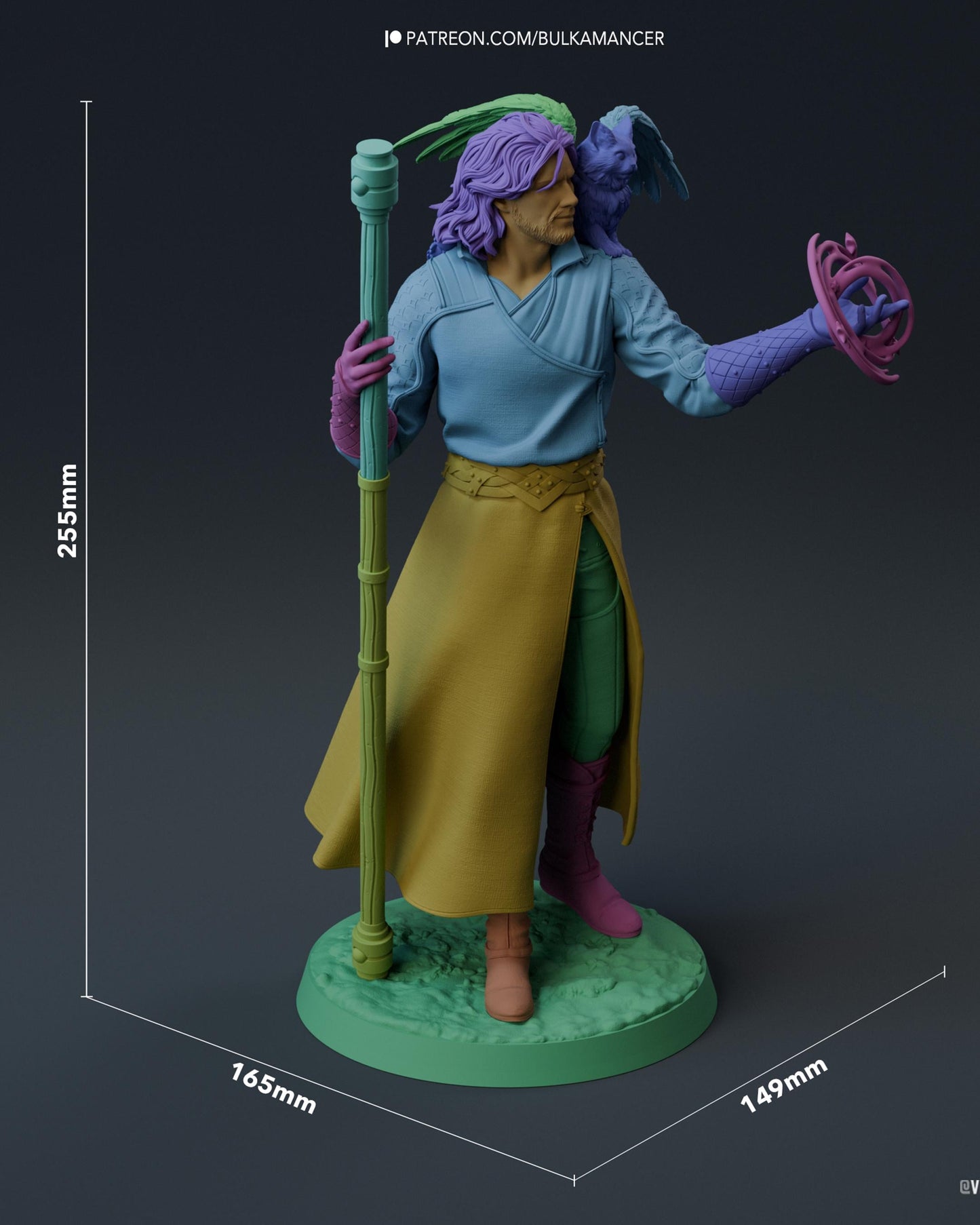 Fantasy Mage Resin Statue and Model Kit – Painted or Unpainted – 1/8 and 1/6 Scale – by Bulkamancers – Clear Magic Effect – photo 14