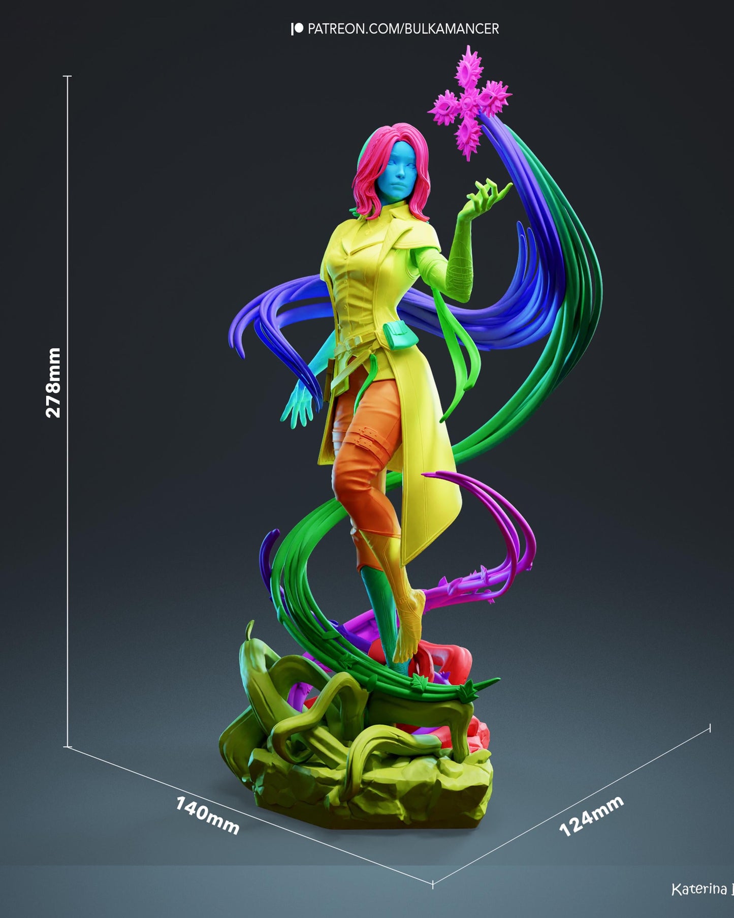 Elemental Sorceress Resin Statue and DIY Kit – Painted or Unpainted – 1/8 and 1/6 Scale – by Bulkamancer – Clear Blue Wind – photo 15