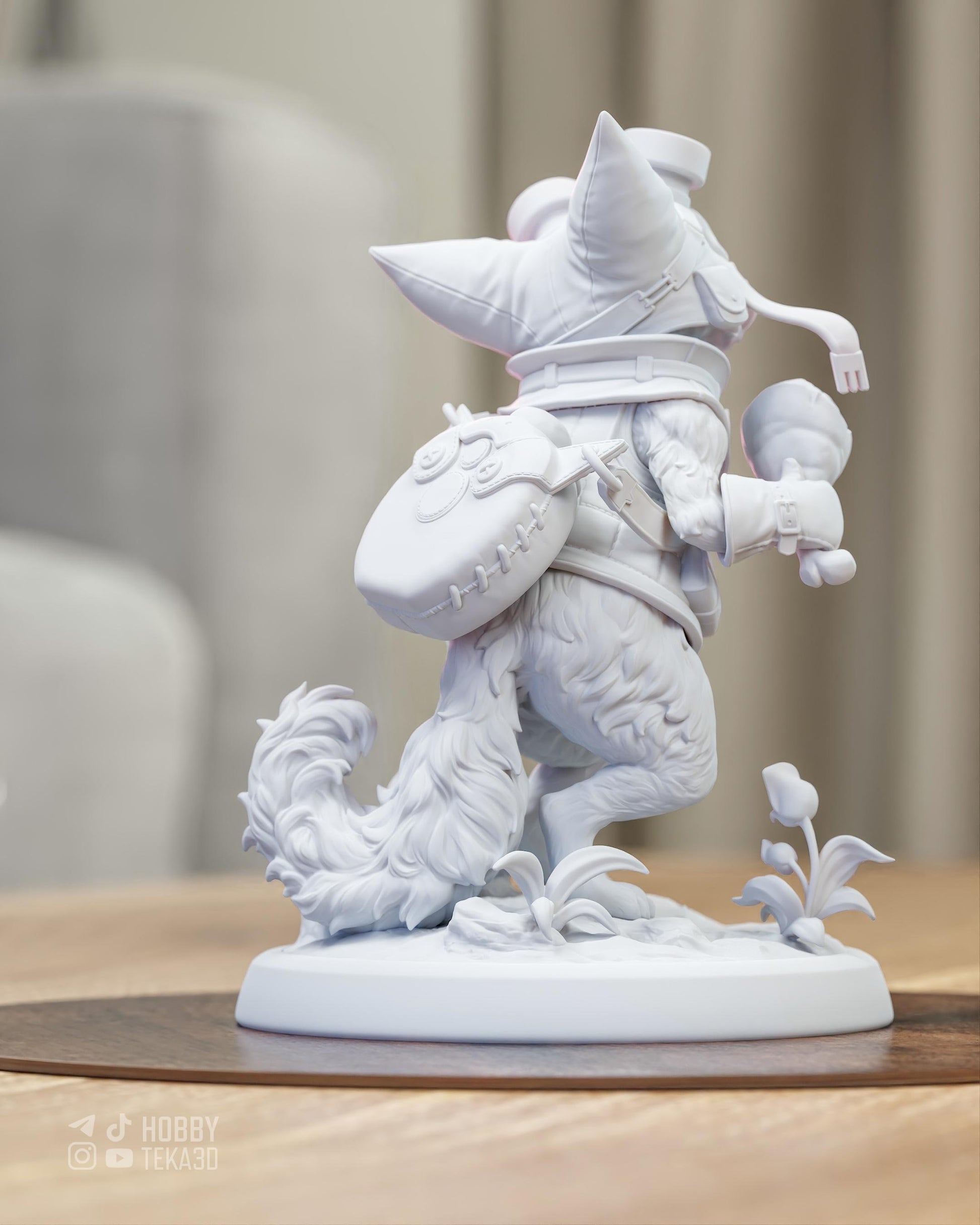 Unpainted Cute Cat Adventurer Resin Model Kit – 1/8 and 1/6 Scale – by Bulkamancers – Fantasy Pet DIY Kit – photo 3