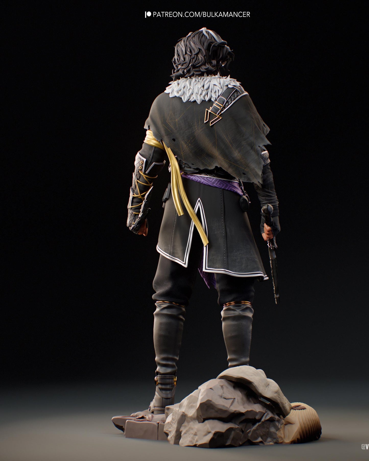 Dark Rogue Swordsman Resin Statue and DIY Kit - Painted or Unpainted - 1/8 and 1/6 Scale - by Bulkamancer - Mask Base – photo 3