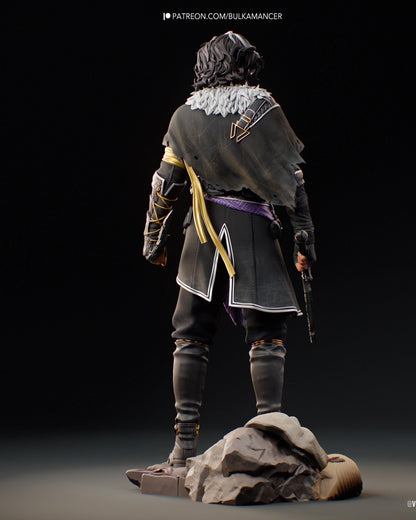 Dark Rogue Swordsman Resin Statue and DIY Kit - Painted or Unpainted - 1/8 and 1/6 Scale - by Bulkamancer - Mask Base – photo 3