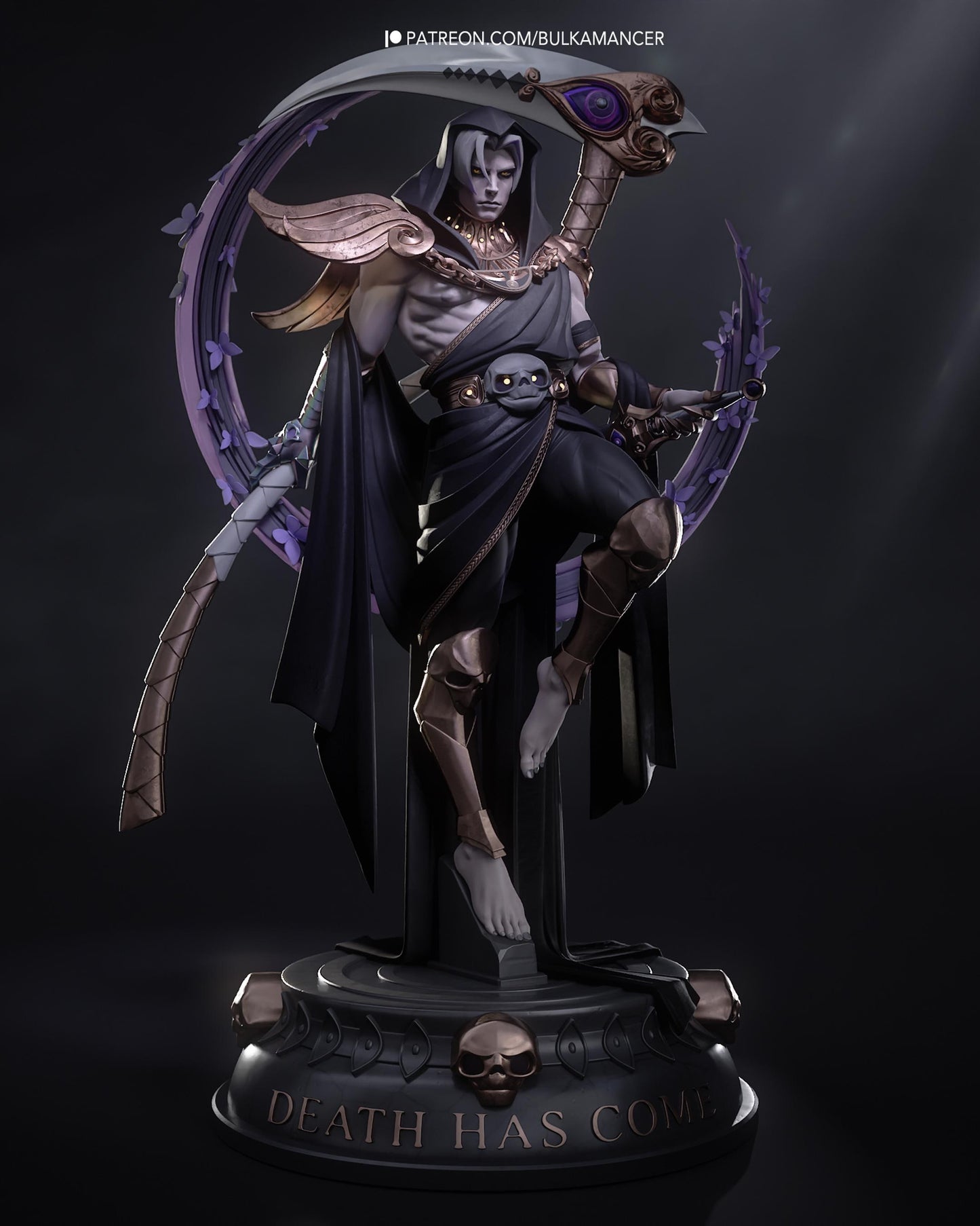 Dark Reaper Resin Statue and DIY Kit - Painted or Unpainted - 1/8 and 1/6 Scale - by Bulkamancer - Scythe Throne – photo 2