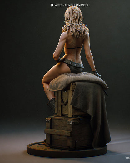 Tactical Heroine Resin Statue and DIY Kit - Painted or Unpainted - 1/8 and 1/6 Scale - by Bulkamancer - Seated Pistol Figure – photo 5