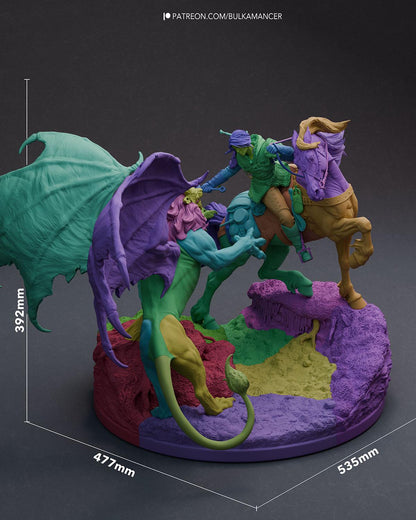 Dark Fantasy Battle Diorama and DIY Kit - Painted or Unpainted - 1/8 and 1/6 Scale - by Bulkamancer - Winged Monster – photo 15