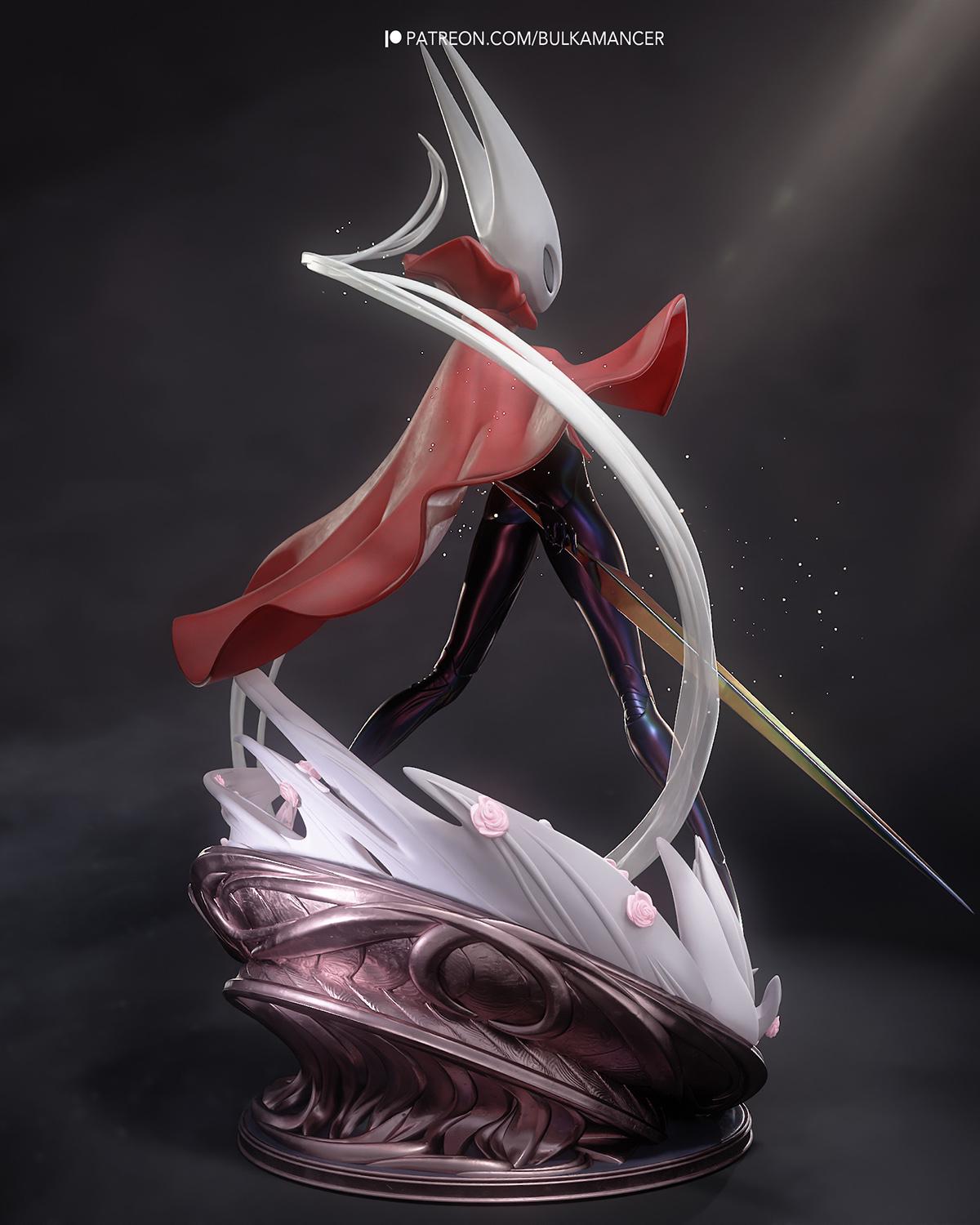 Painted or Unpainted Swordswoman Resin Figure – 1/8 and 1/6 Scale by Bulkamancer, Red Cape and Clear Effects – photo 4