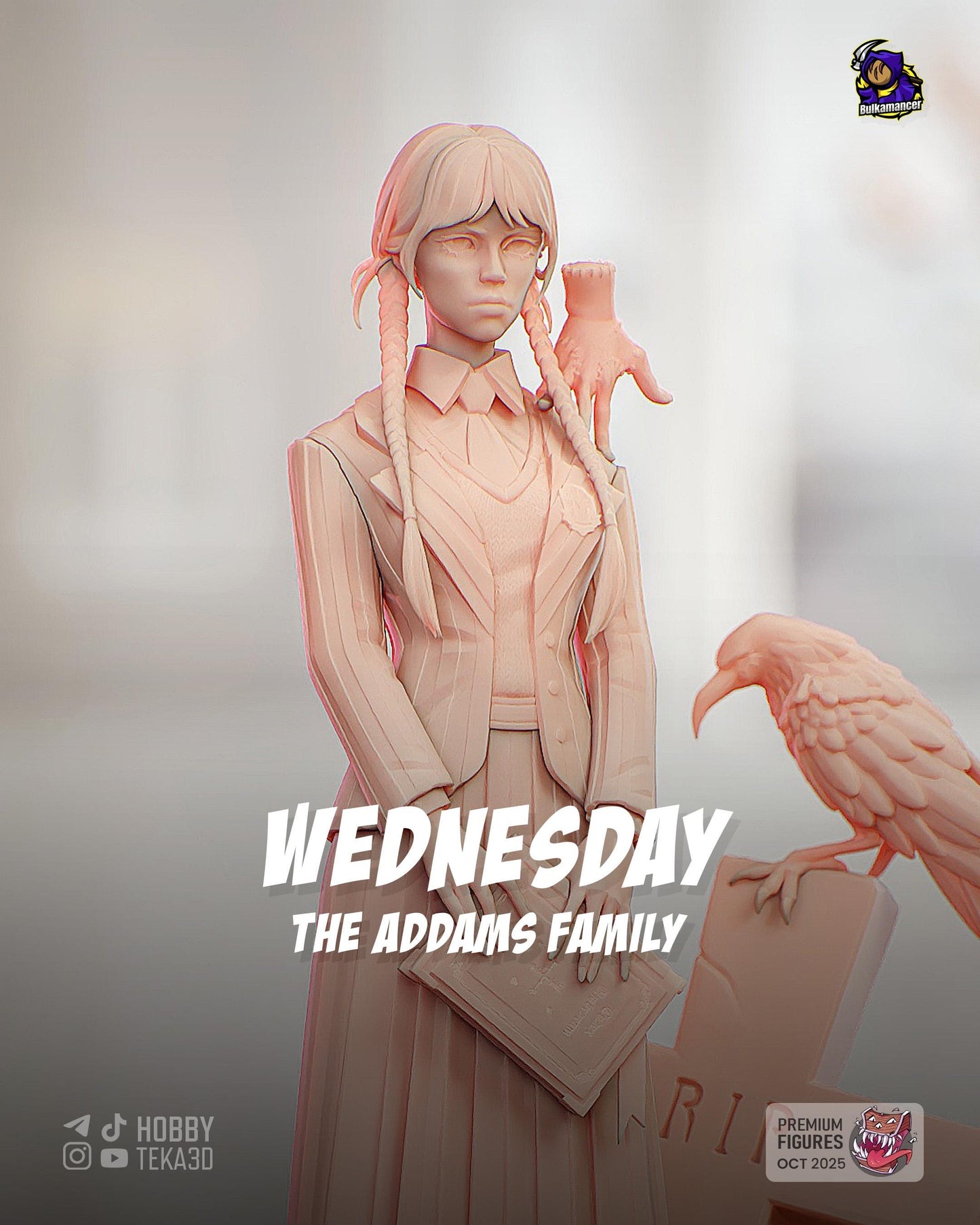 Gothic Schoolgirl Resin Statue and DIY Kit – Painted or Unpainted – 1/8 and 1/6 Scale – Braided Figure – photo 1