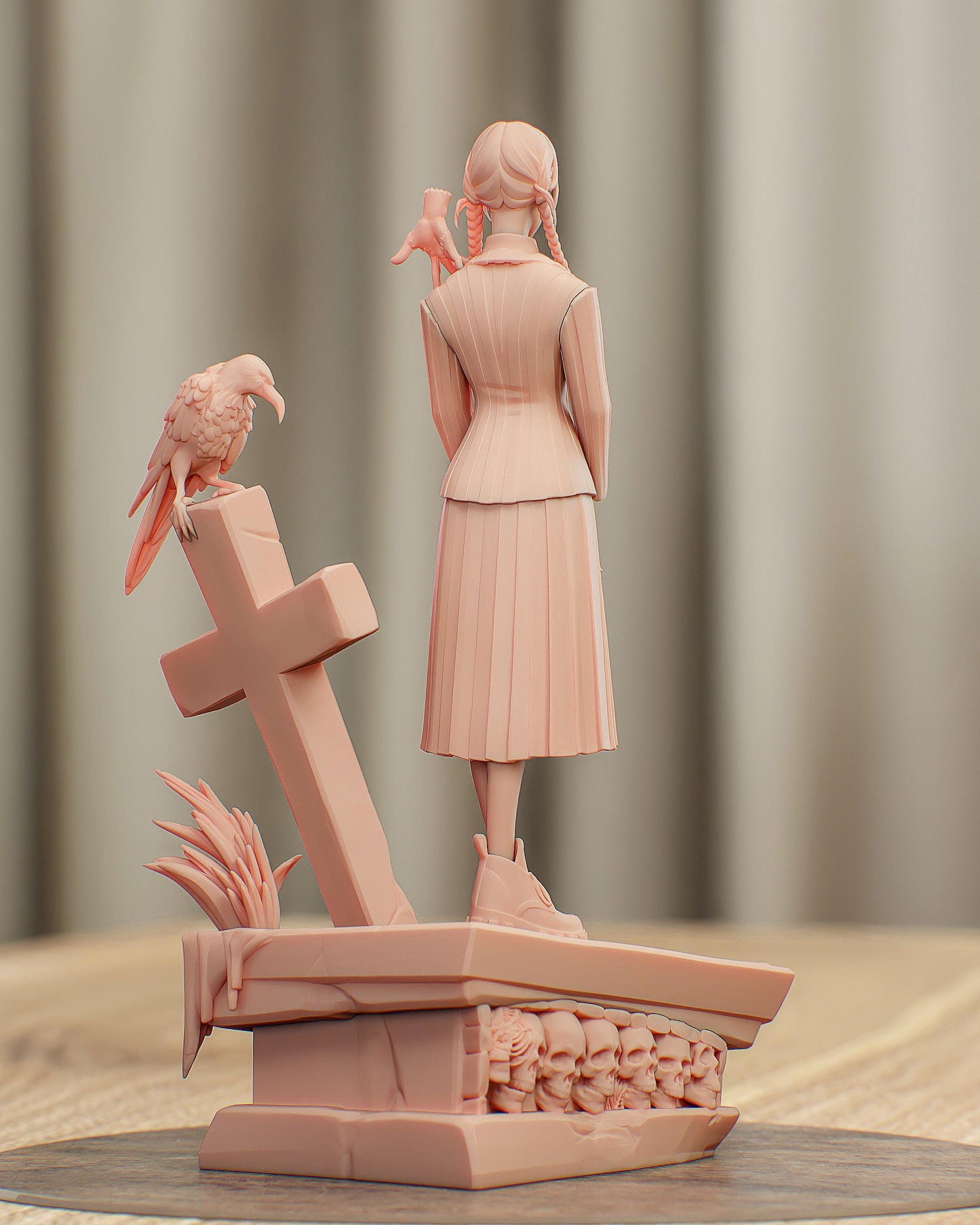 Gothic Schoolgirl Resin Statue and DIY Kit – Painted or Unpainted – 1/8 and 1/6 Scale – Braided Figure – photo 3