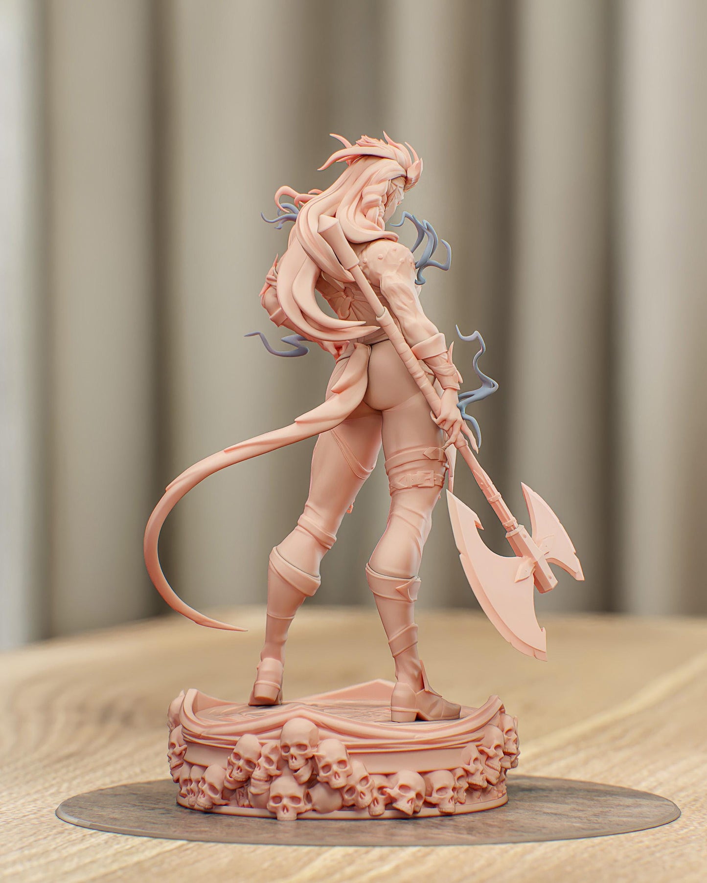Horned Fantasy Warrior Resin Statue and DIY Kit – Painted or Unpainted – 1/8 and 1/6 Scale – by Bulkamancer – Smoke Effects – photo 14