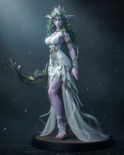 Forest Elf Priestess Resin Statue and DIY Kit – Painted or Unpainted – 1/8 and 1/6 Scale – by Bulkamancers – Leaf Crown – photo 3