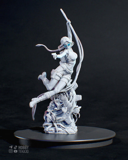 Adventure Heroine Resin Statue and DIY Kit – Painted or Unpainted – 1/8 and 1/6 Scale – by Bulkamancer – Pistol and Ruins Base – photo 4