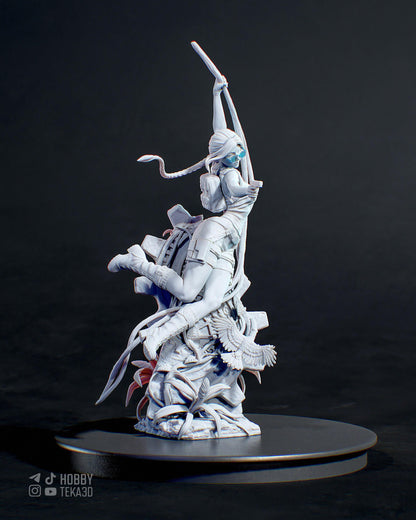 Adventure Heroine Resin Statue and DIY Kit – Painted or Unpainted – 1/8 and 1/6 Scale – by Bulkamancer – Pistol and Ruins Base – photo 5