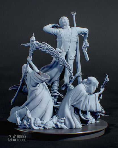 Demon Hunter Resin Statue and DIY Kit – Painted or Unpainted – 1/8 and 1/6 Scale – by Tanuki – Clear Purple Effects – photo 7