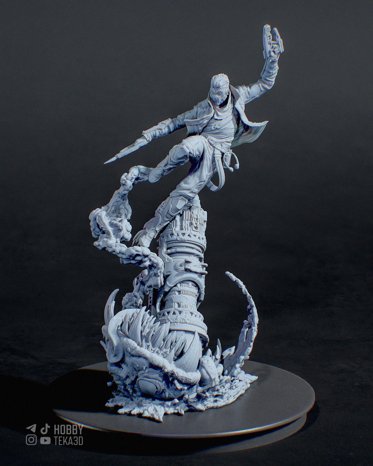 Masked Space Outlaw Resin Statue and DIY Kit – Painted or Unpainted – 1/8 and 1/6 Scale – by CA3D – Tech Base – photo 4