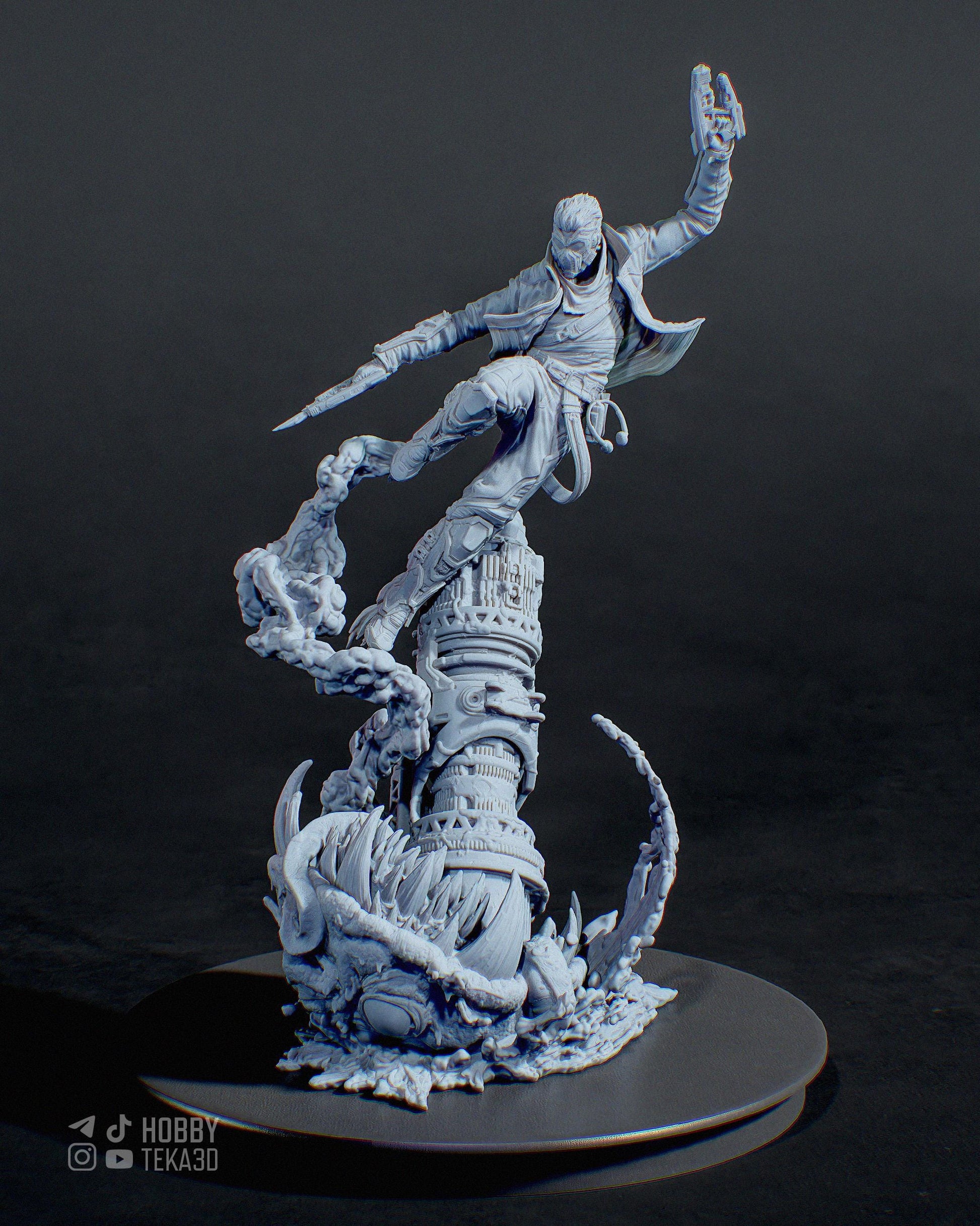 Masked Space Outlaw Resin Statue and DIY Kit – Painted or Unpainted – 1/8 and 1/6 Scale – by CA3D – Tech Base – photo 4