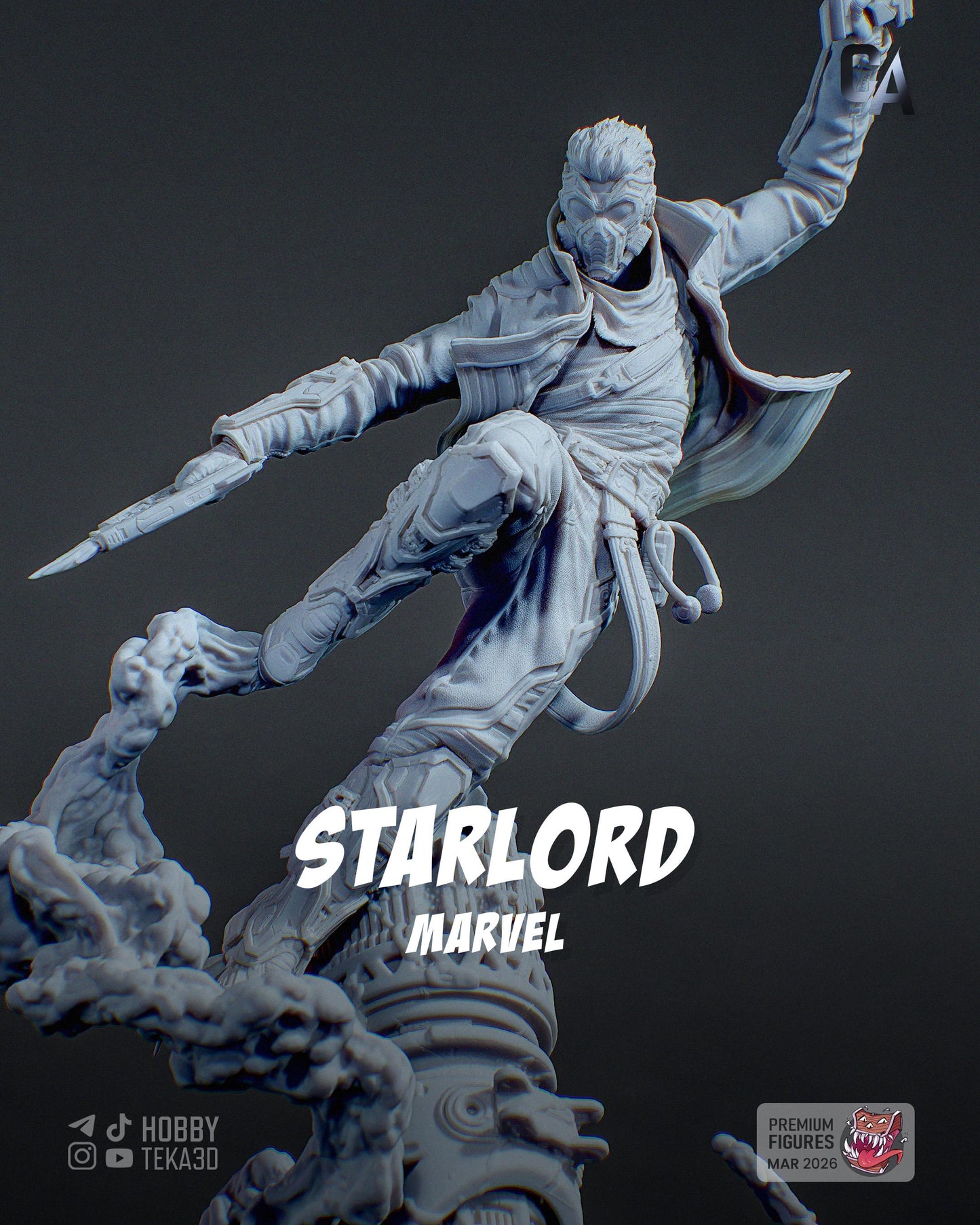 Masked Space Outlaw Resin Statue and DIY Kit – Painted or Unpainted – 1/8 and 1/6 Scale – by CA3D – Tech Base – photo 2