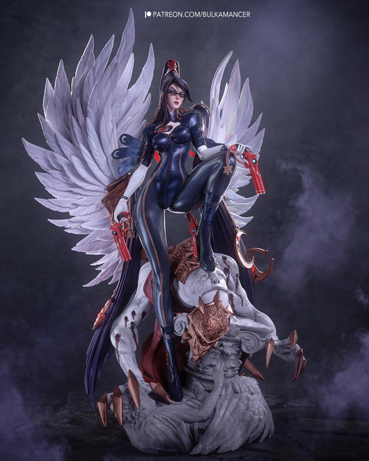 Gothic Angel Warrior Resin Statue and DIY Kit – Painted or Unpainted – 1/8 and 1/6 Scale – by Bulkamancers – Wings and Guns – photo 1