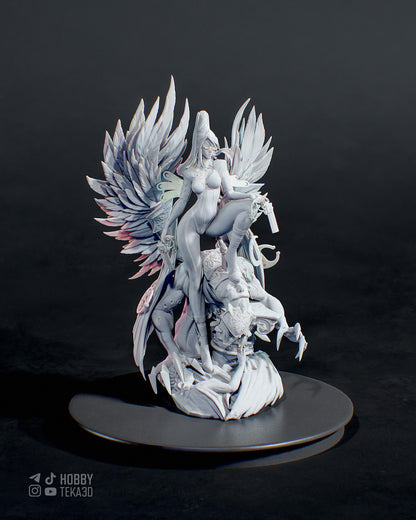 Gothic Angel Warrior Resin Statue and DIY Kit – Painted or Unpainted – 1/8 and 1/6 Scale – by Bulkamancers – Wings and Guns – photo 4