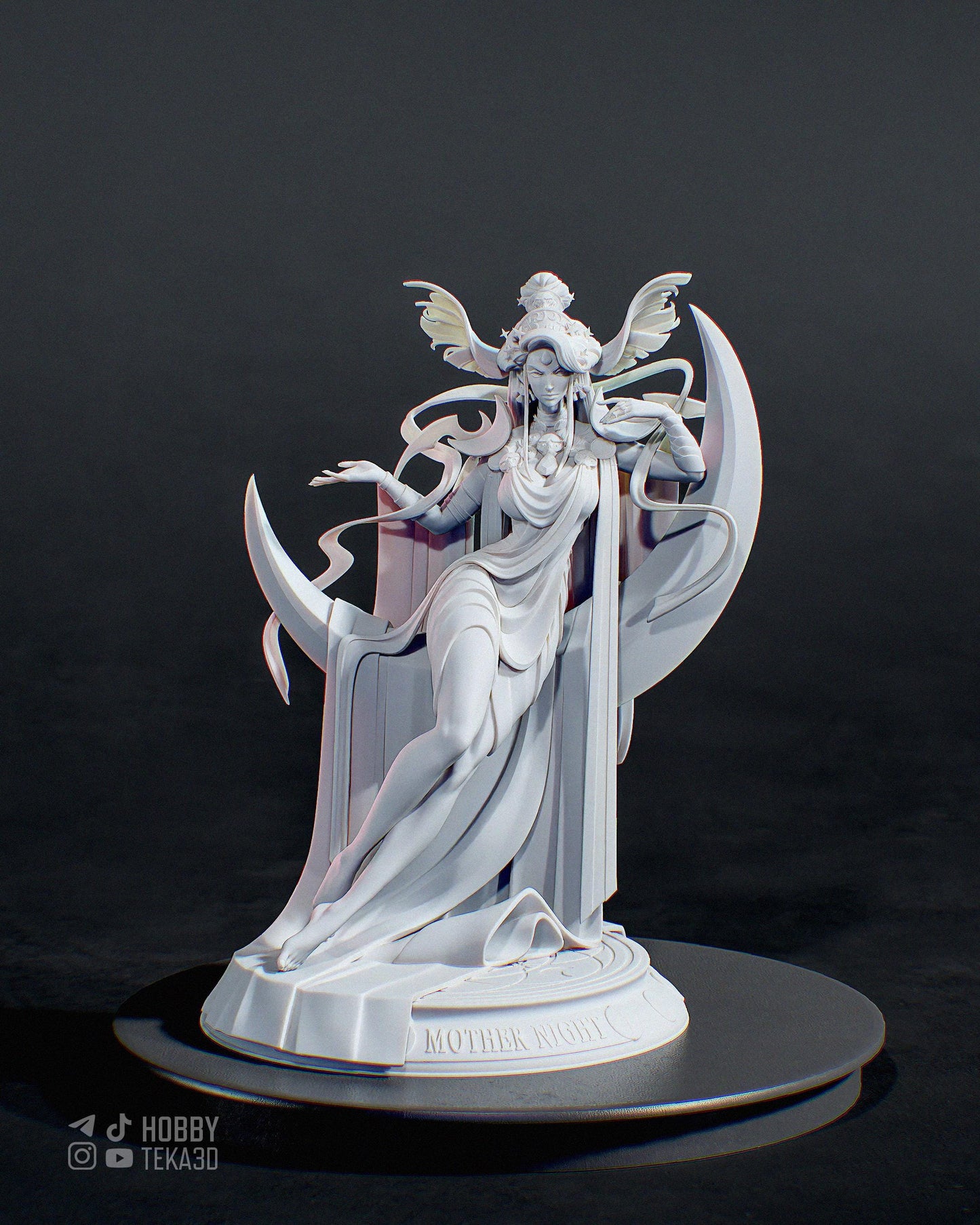 Lunar Sorceress Resin Statue and DIY Kit - Painted or Unpainted - 1/8 and 1/6 Scale - by Bulkamancer - Crescent Throne – photo 5
