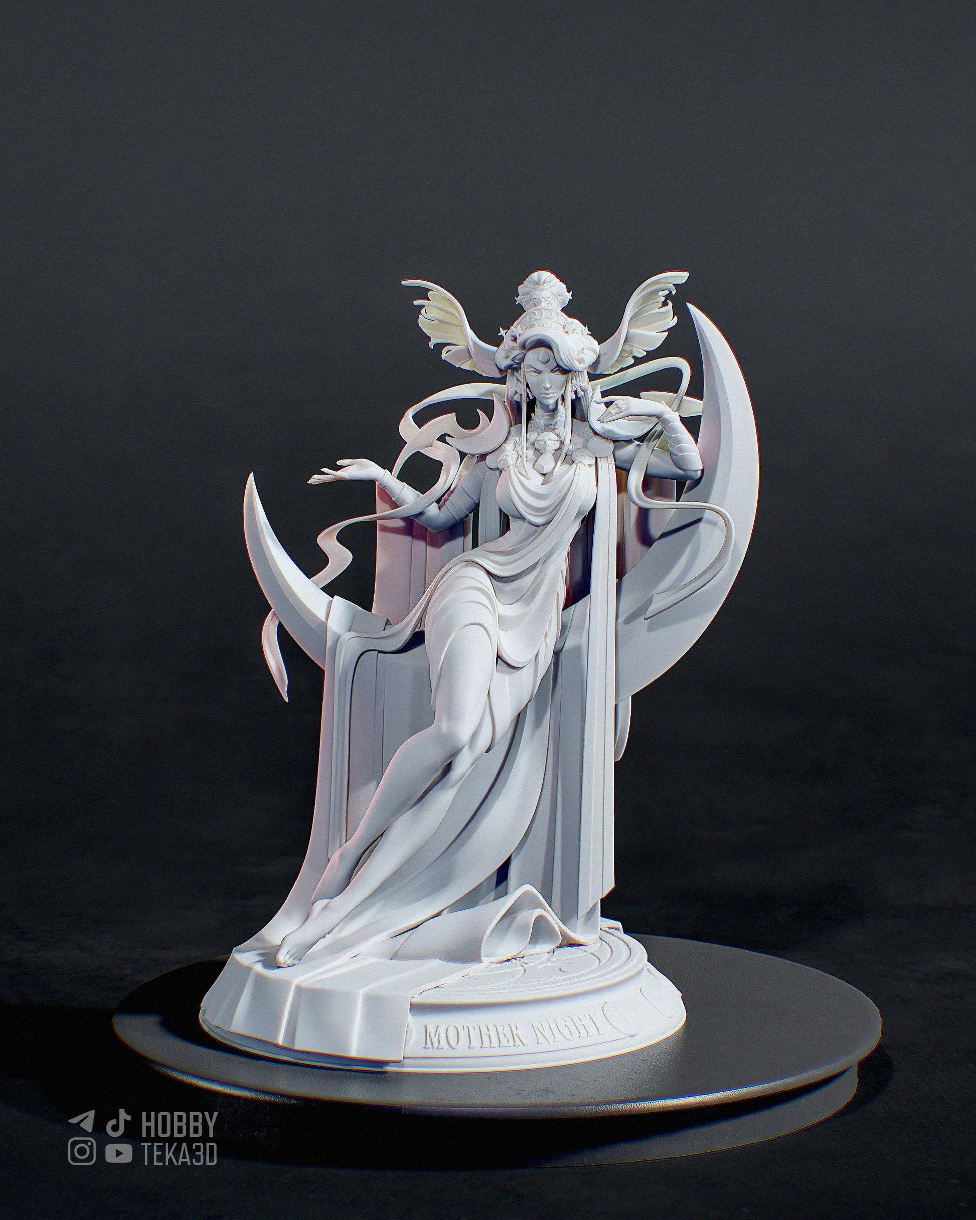 Lunar Sorceress Resin Statue and DIY Kit - Painted or Unpainted - 1/8 and 1/6 Scale - by Bulkamancer - Crescent Throne – photo 5