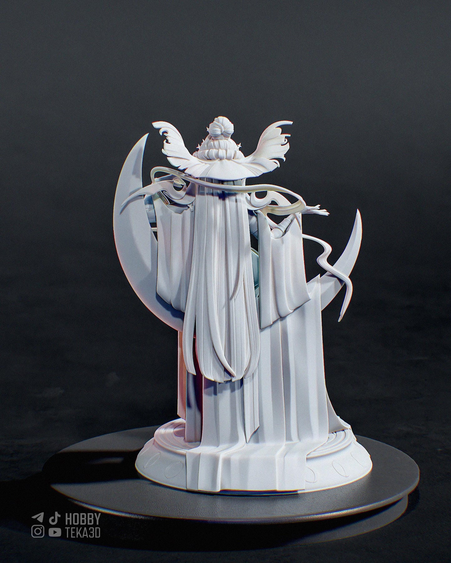 Lunar Sorceress Resin Statue and DIY Kit - Painted or Unpainted - 1/8 and 1/6 Scale - by Bulkamancer - Crescent Throne – photo 2