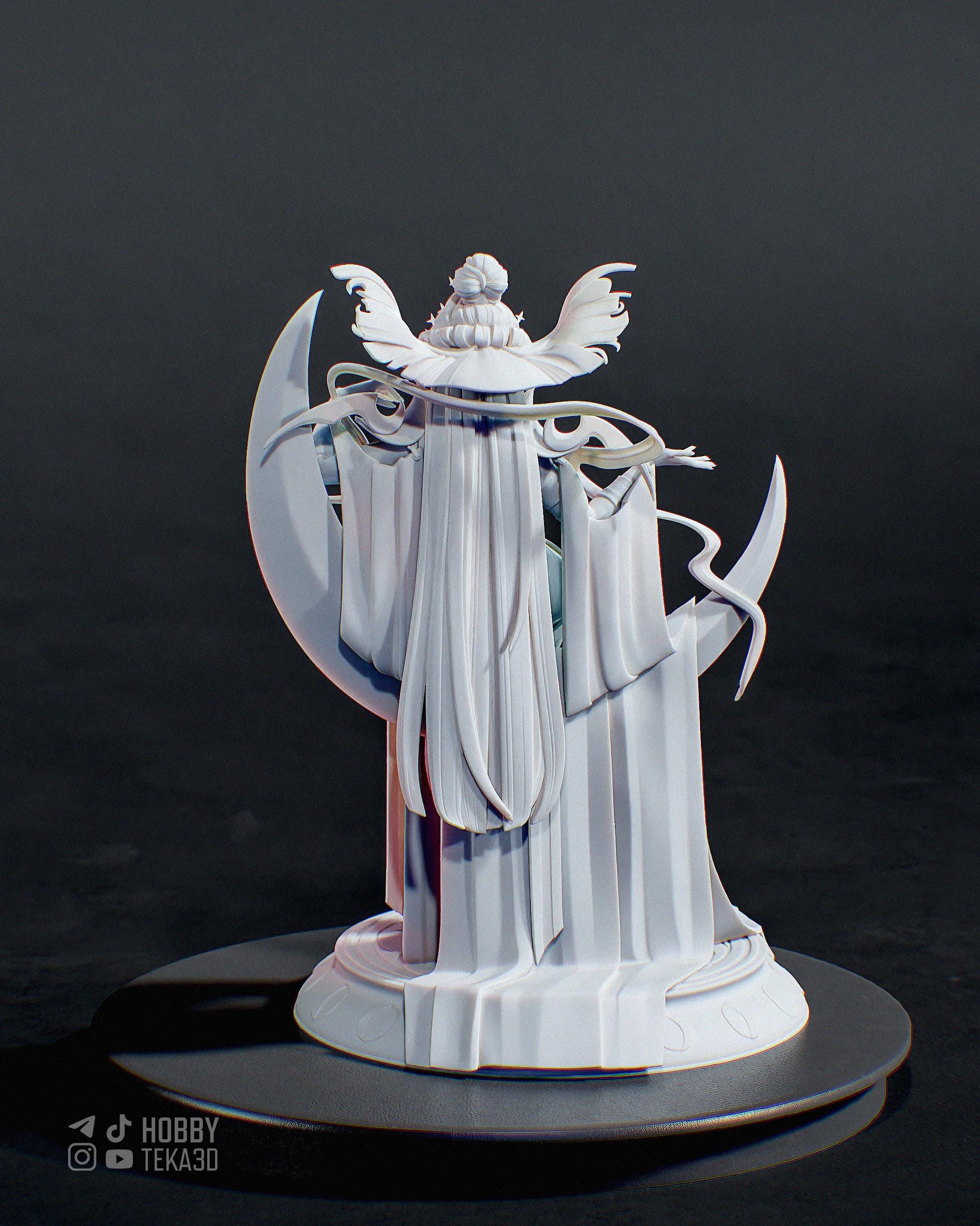 Lunar Sorceress Resin Statue and DIY Kit - Painted or Unpainted - 1/8 and 1/6 Scale - by Bulkamancer - Crescent Throne – photo 2