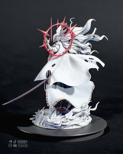 Masked Swordswoman Resin Statue and DIY Kit – Painted or Unpainted – 1/8 and 1/6 Scale – by Bulkamancers – Clear Red Halo – photo 3