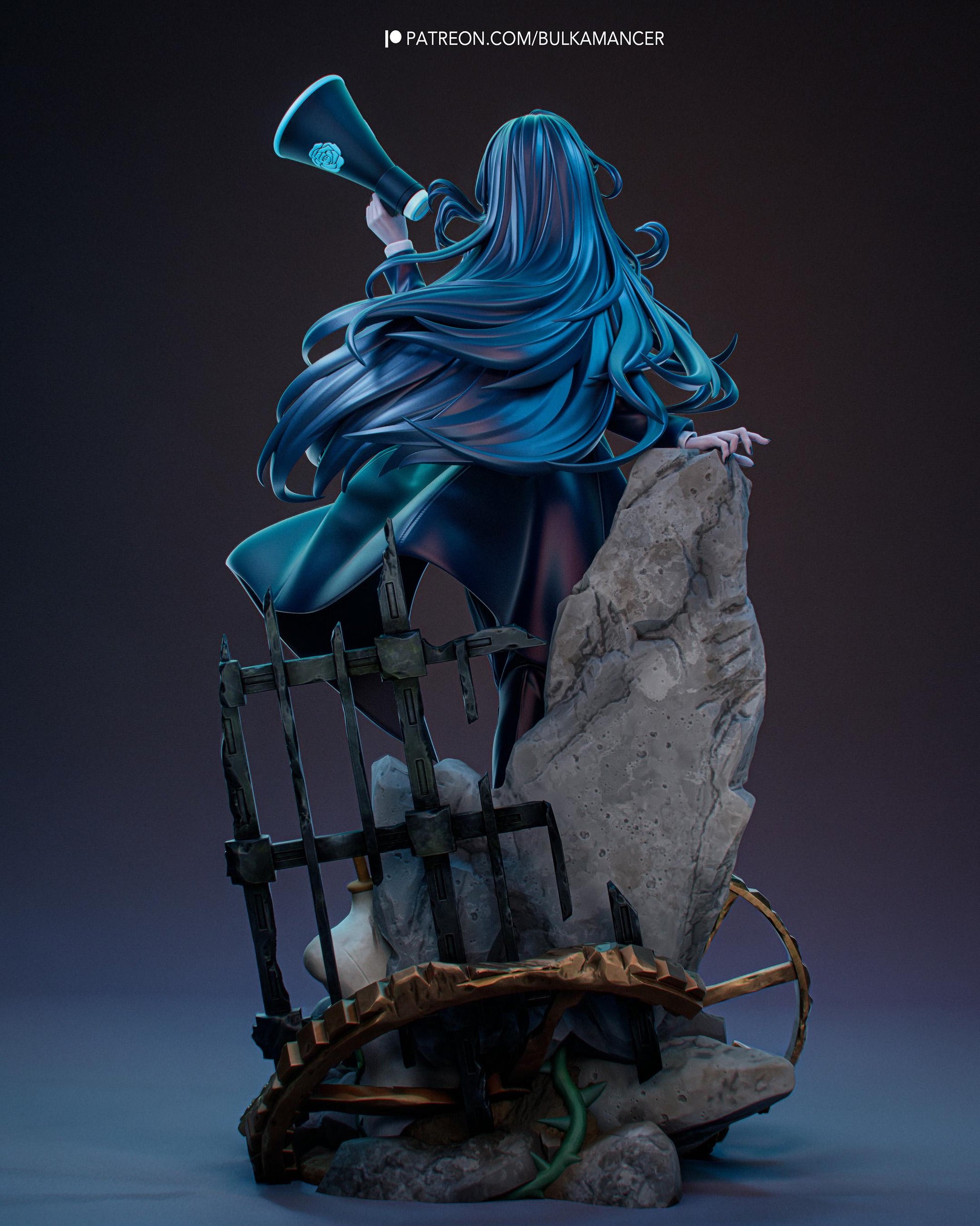 Anime Idol Announcer Resin Statue and DIY Kit – Painted or Unpainted – 1/8 and 1/6 Scale – by Bulkamancer – Megaphone – photo 3