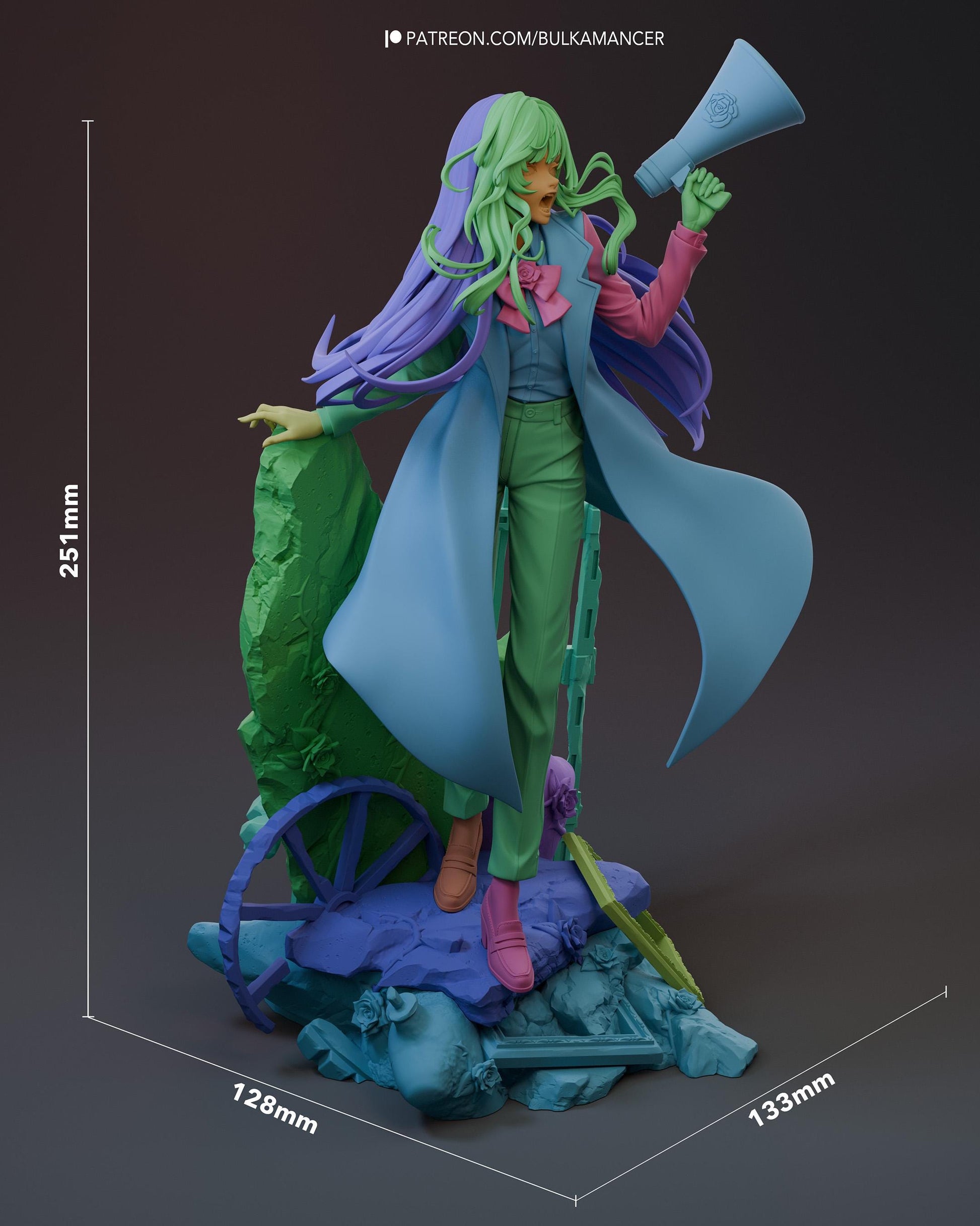 Anime Idol Announcer Resin Statue and DIY Kit – Painted or Unpainted – 1/8 and 1/6 Scale – by Bulkamancer – Megaphone – photo 4