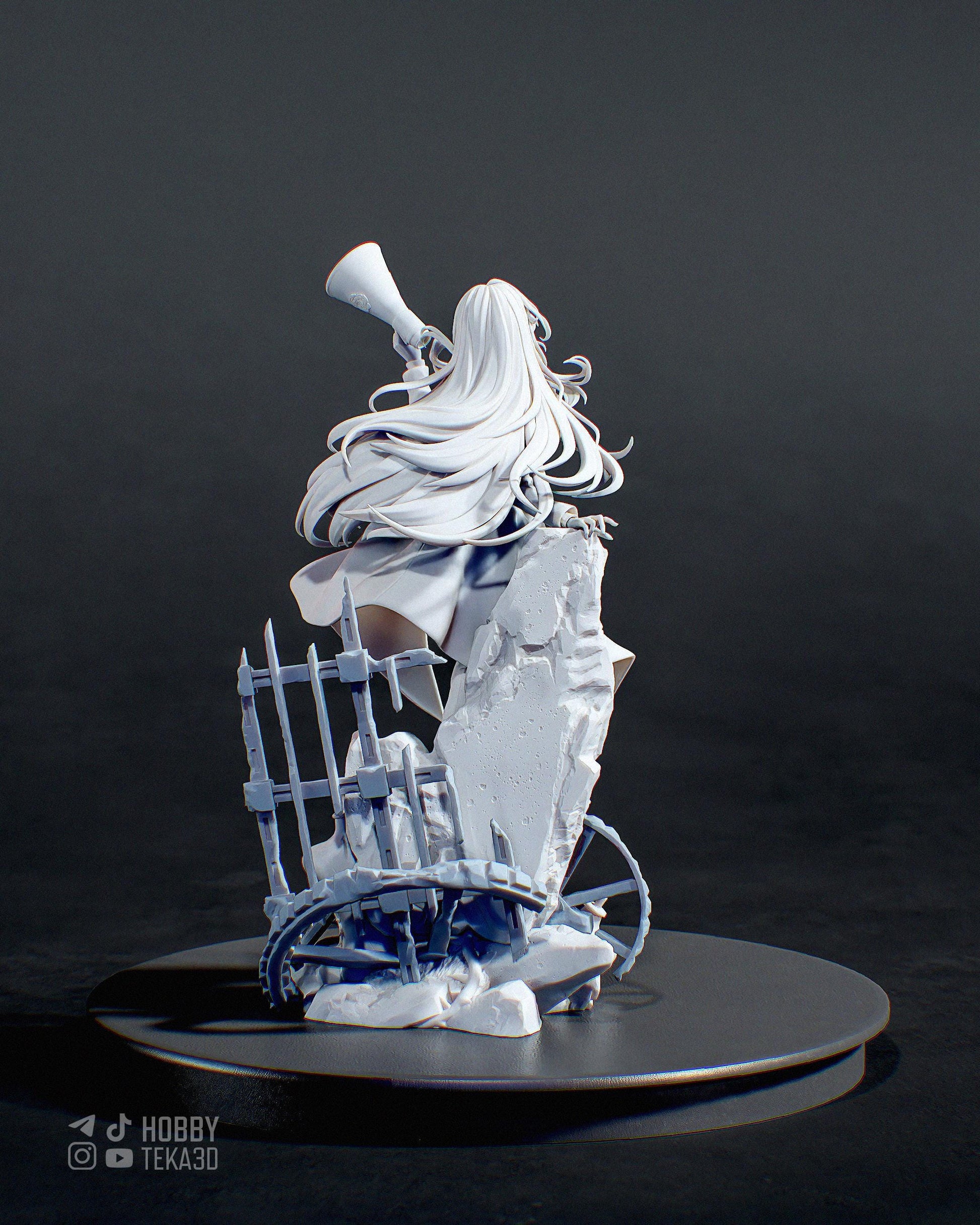 Anime Idol Announcer Resin Statue and DIY Kit – Painted or Unpainted – 1/8 and 1/6 Scale – by Bulkamancer – Megaphone – photo 2