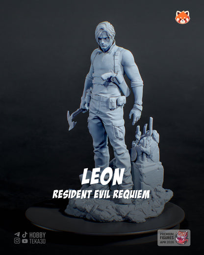 Survival Horror Hero Resin Statue and DIY Kit – Painted or Unpainted – 1/8 and 1/6 Scale – by Tanuki – Rubble Base – photo 2