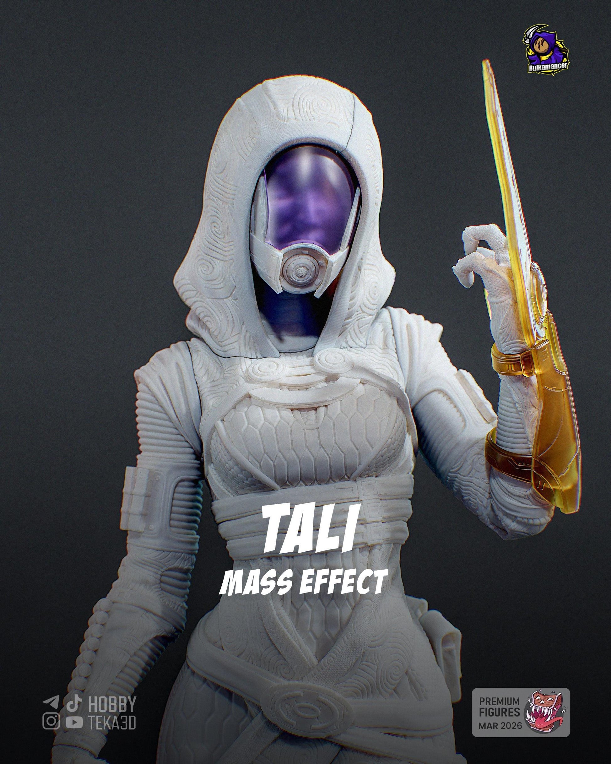 Unpainted Hooded Sci Fi Heroine Resin Model Kit – 1/8 and 1/6 Scale – by Bulkamancers – Clear Energy Blade – photo 3