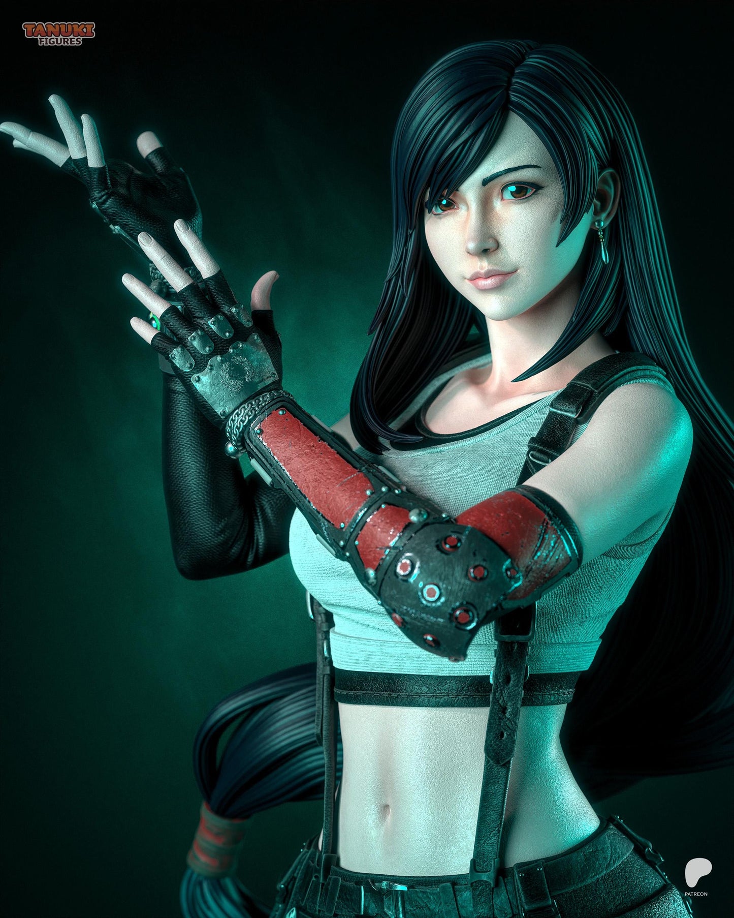 Hand Painted Anime Fighter Resin Statue – 1/8 and 1/6 Scale – Martial Arts Heroine with Tech Ruins Base – photo 4