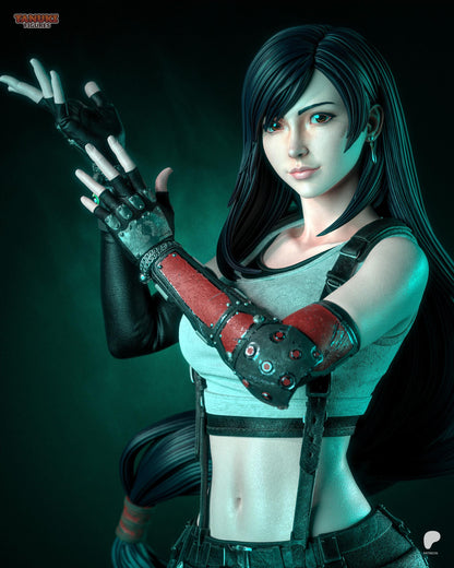 Hand Painted Anime Fighter Resin Statue – 1/8 and 1/6 Scale – Martial Arts Heroine with Tech Ruins Base – photo 4