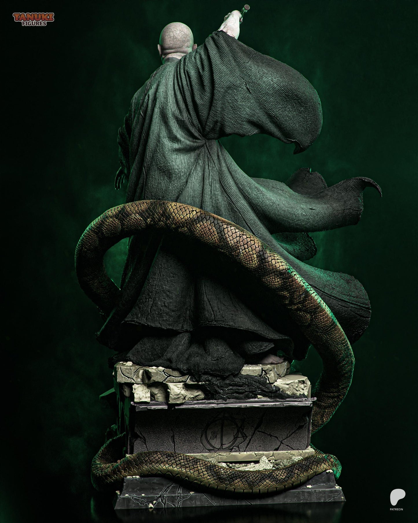Dark Sorcerer Resin Statue and DIY Kit – Painted or Unpainted – 1/8 and 1/6 Scale – by Tanuki – Clear Green Magic Wand – photo 5
