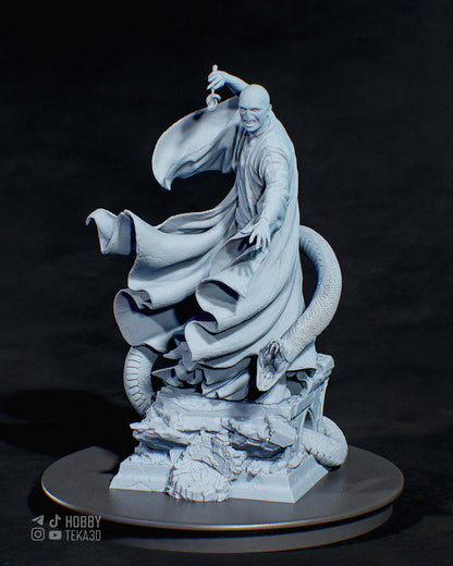 Dark Sorcerer Resin Statue and DIY Kit – Painted or Unpainted – 1/8 and 1/6 Scale – by Tanuki – Clear Green Magic Wand – photo 4