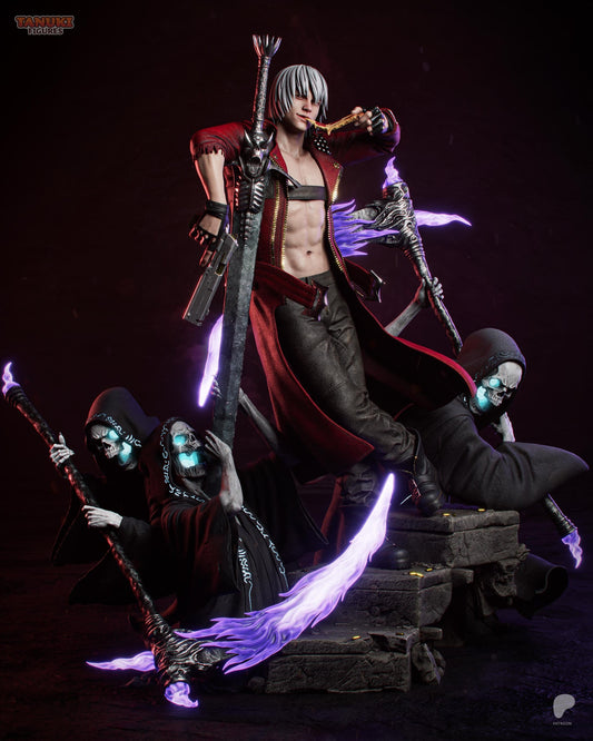 Demon Hunter Resin Statue and DIY Kit – Painted or Unpainted – 1/8 and 1/6 Scale – by Tanuki – Clear Purple Effects – photo 1