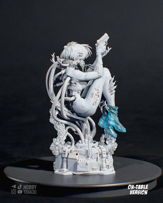 Unpainted Sci Fi Anime Resin Model Kit – 1/8 and 1/6 Scale – by Tanuki – Neon Heroine DIY Kit with Clear Resin Parts – photo 1