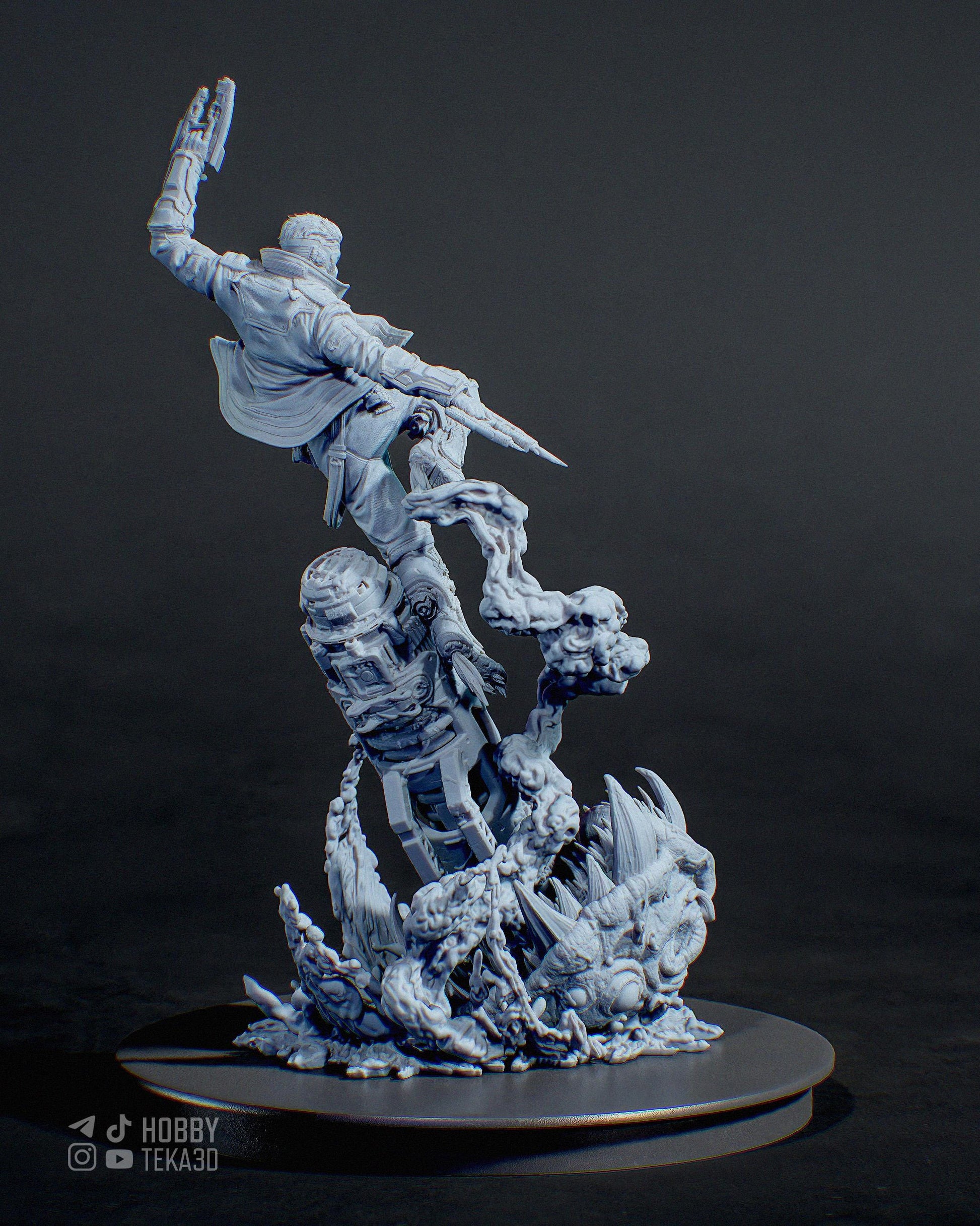 Masked Space Outlaw Resin Statue and DIY Kit – Painted or Unpainted – 1/8 and 1/6 Scale – by CA3D – Tech Base – photo 6