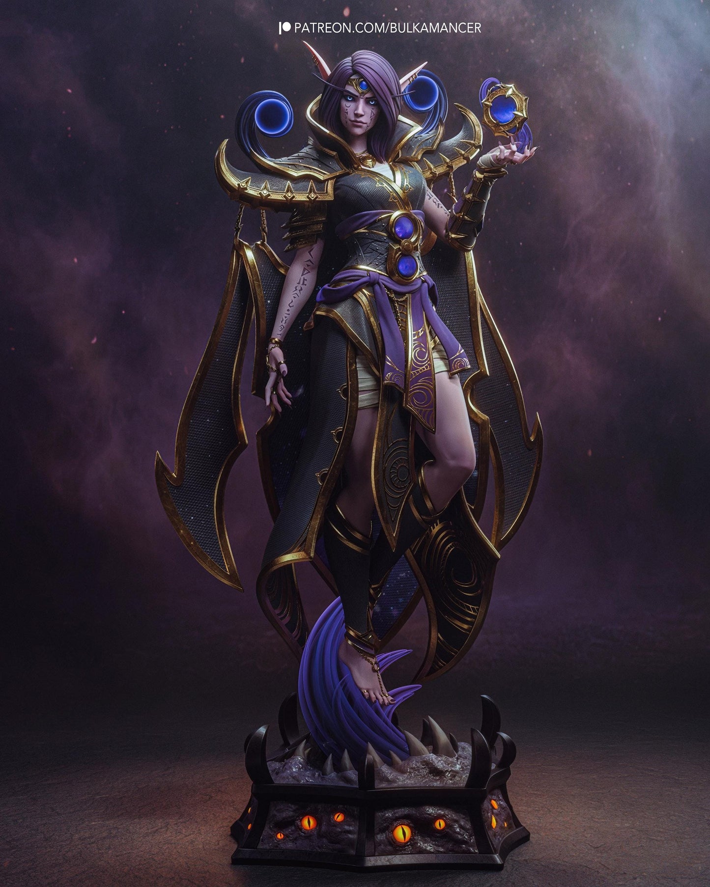 Shadow Sorceress Resin Statue and Model Kit – Painted or Unpainted – 1/8 and 1/6 Scale – by Bulkamancers – Dark Fantasy Mage – photo 5