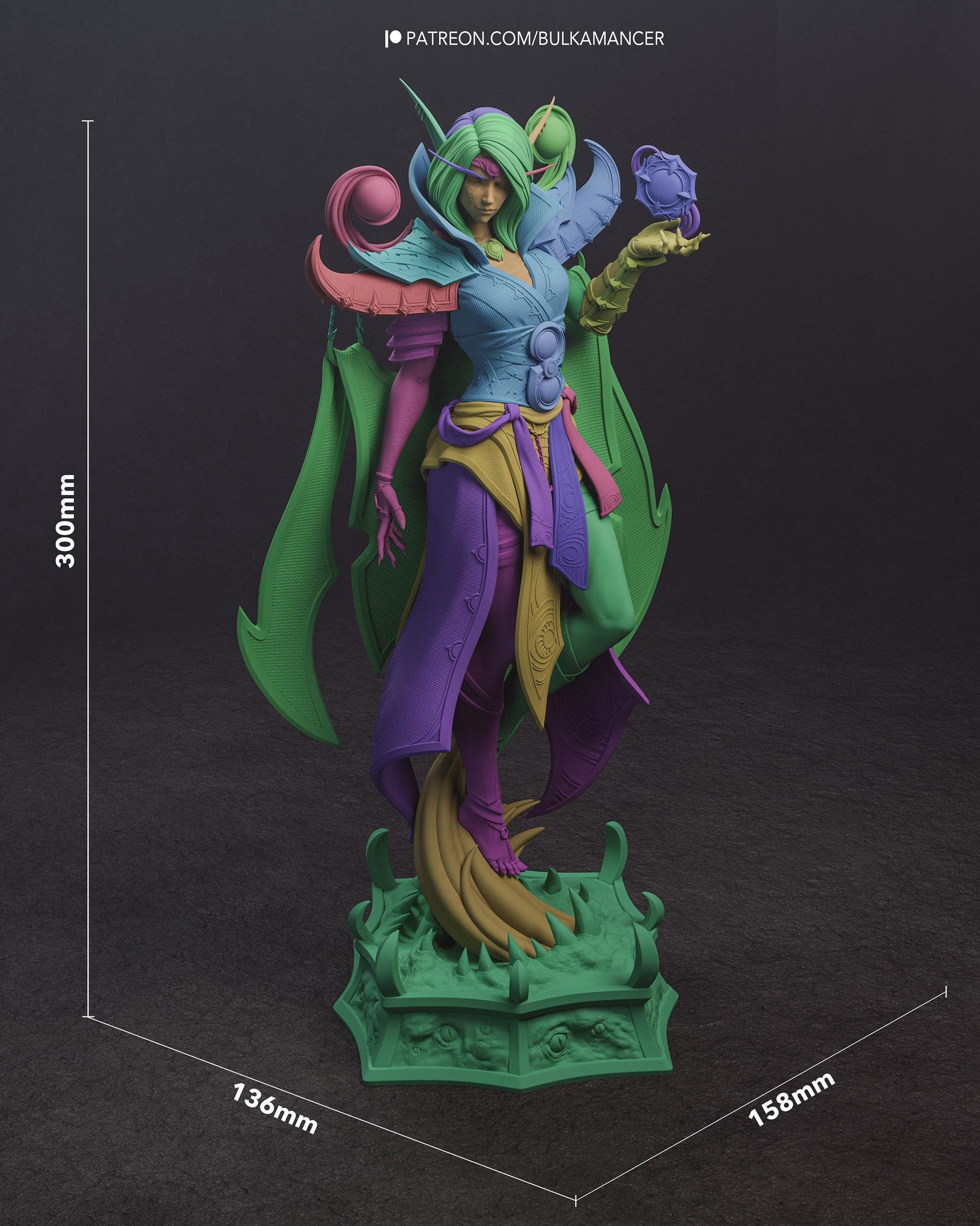 Shadow Sorceress Resin Statue and Model Kit – Painted or Unpainted – 1/8 and 1/6 Scale – by Bulkamancers – Dark Fantasy Mage – photo 14