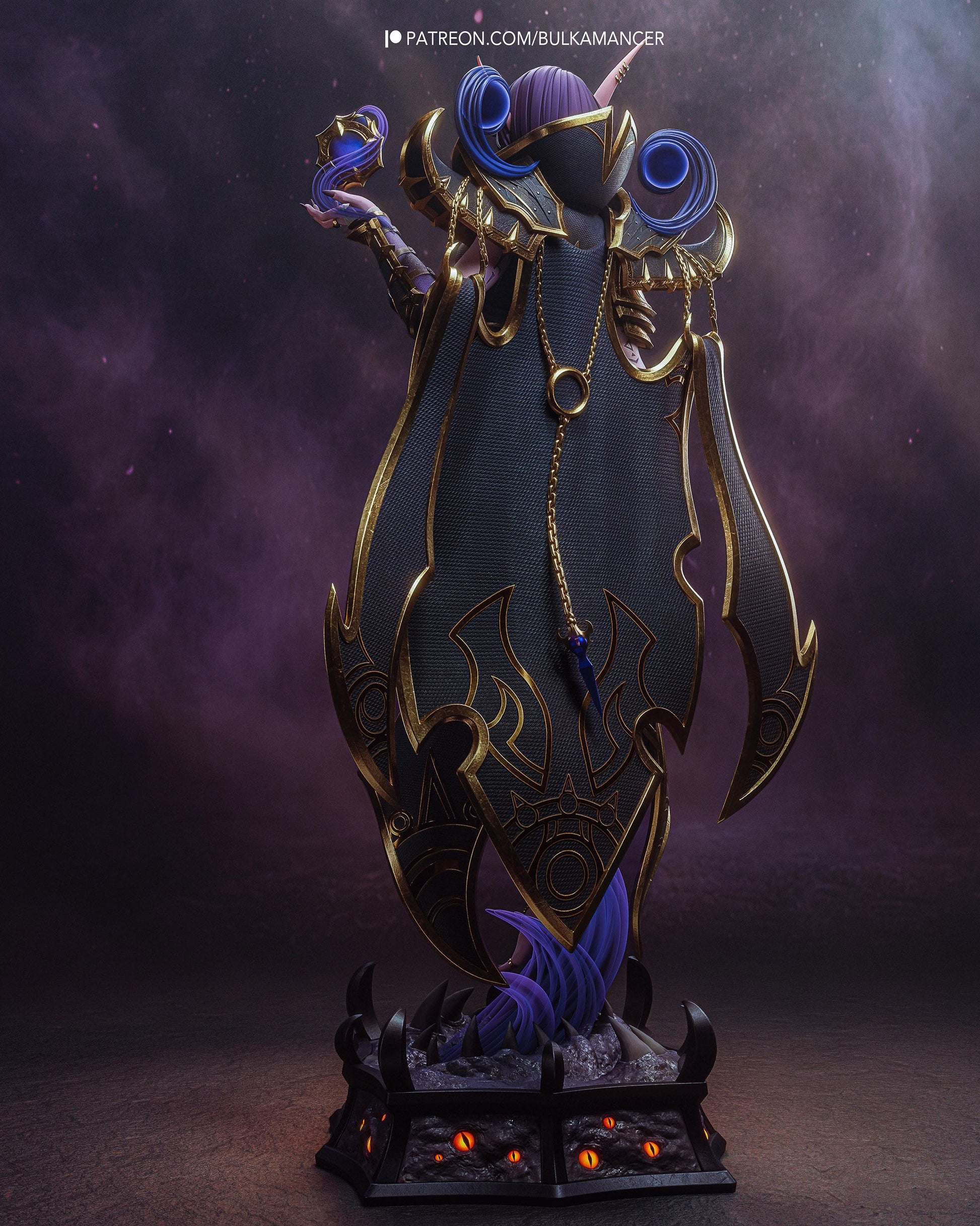 Shadow Sorceress Resin Statue and Model Kit – Painted or Unpainted – 1/8 and 1/6 Scale – by Bulkamancers – Dark Fantasy Mage – photo 3